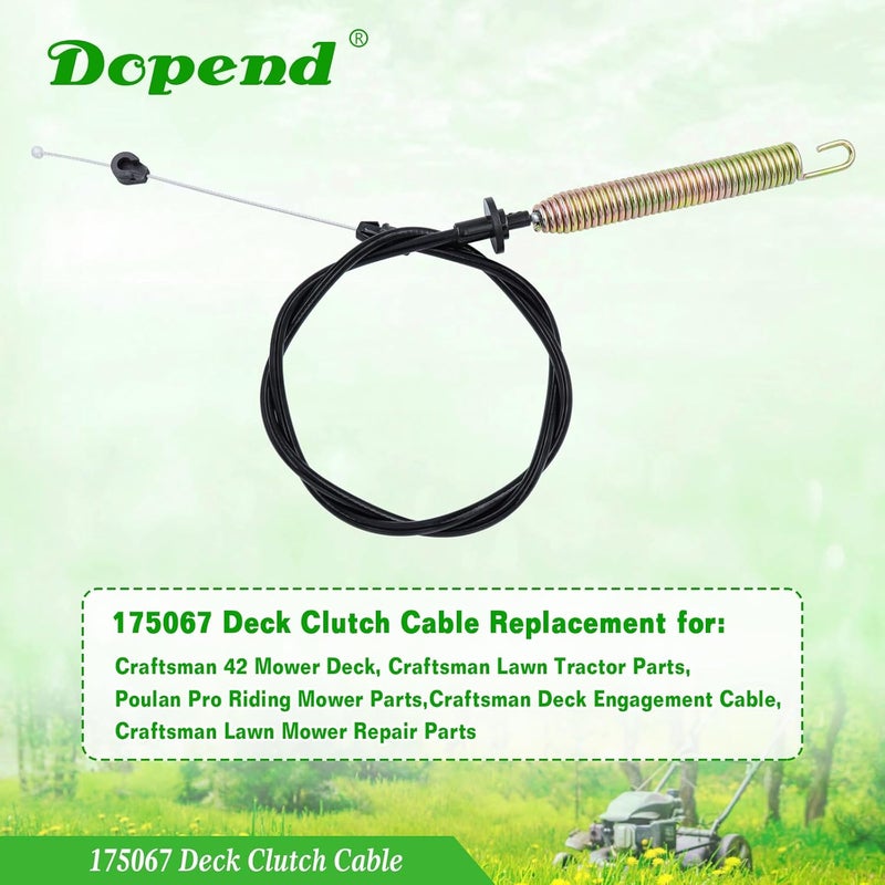Dopend 532175067 175067 Deck Clutch Cable for Craftsman 42” Mower Deck LT1000, LT2000, DLT3000 Parts, Poulan Pro Riding Mower Parts, Replaces 175067 Deck Engagement Cable 532175067, 169676, 532169676 - Image 2